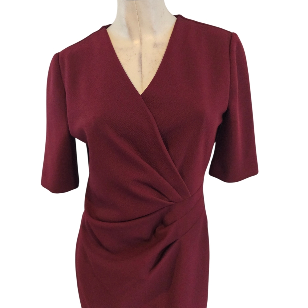 Tahari ASL Size 8 Burgundy Sheath Dress  Day to Night - Picture 2 of 8